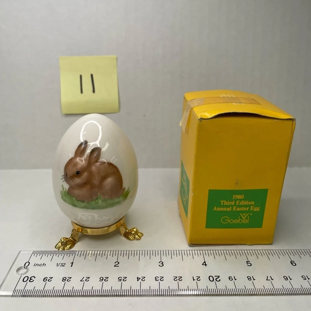 Vintage Goebel Easter Egg 1980 Decorative Egg with Bunny Design